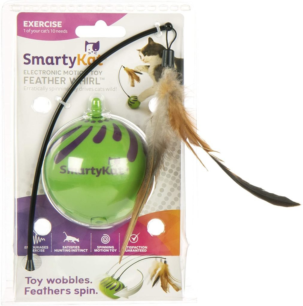 The SmartyKat Feather Whirl Electronic Motion Cat Toy