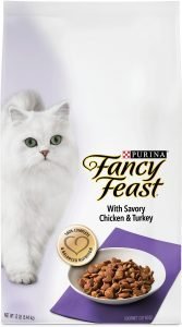 fancy feast gourmet dry cat food bag