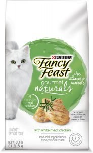 fancy feast gourmet naturals dry cat food bag