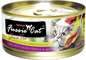 fussie cat premium wet cat food can