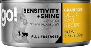 go sensitivity and shine wet cat food can