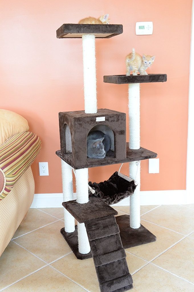 Armarkat GleePet 57-in Faux Fur Cat Tree & Condo