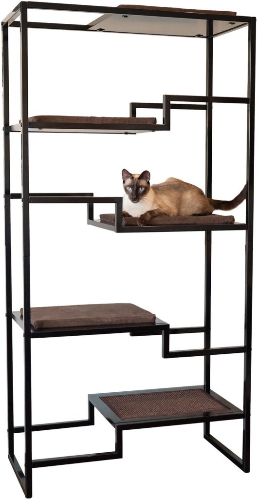 The Refined Feline Metropolitan 62-in Faux-Fur Cat Tree & Condo